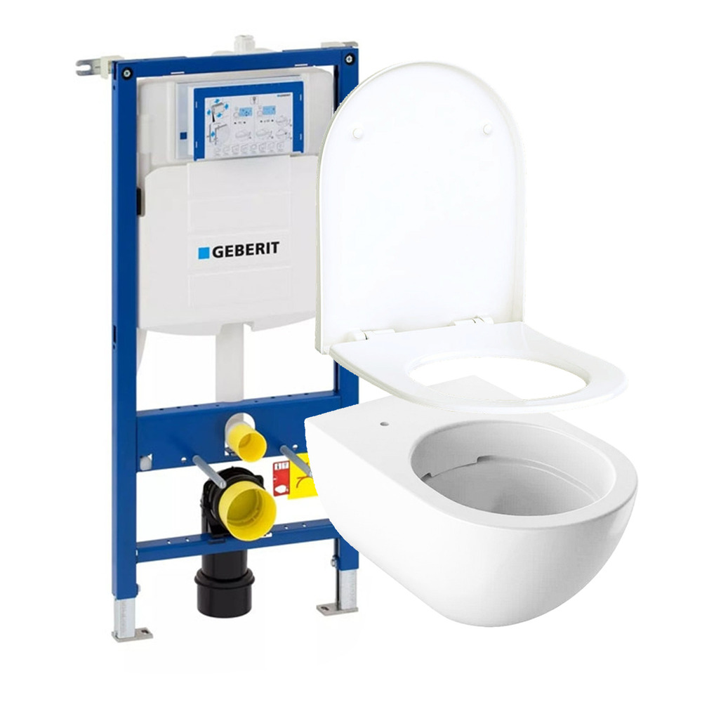 Pachet rezervor wc cu cadru incastrat Geberit Duofix Sigma si vas wc suspendat Geberit Acanto si capac wc Geberit Acanto Acanto