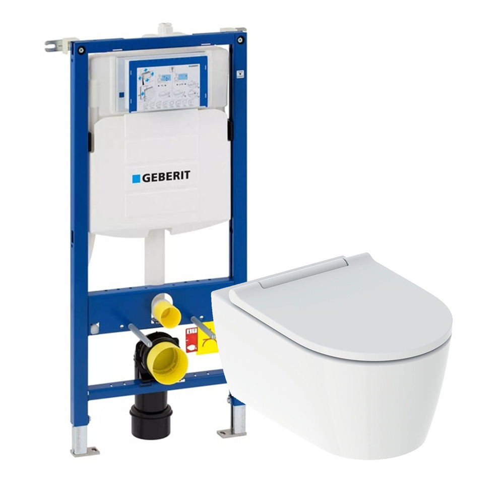 Pachet vas wc suspendat Geberit One TurboFlush si rezervor wc cu cadru incastrat Geberit Duofix Sigma UP320 Baie