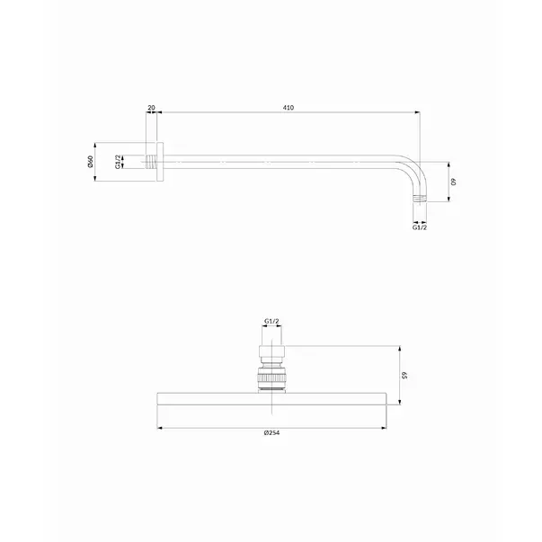 Palarie de dus Omnires Slimline grafit rotunda picture - 2