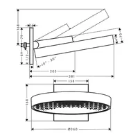 Palarie de dus rotunda Hansgrohe Rainfinity 360 auriu lucios 1 functie picture - 2