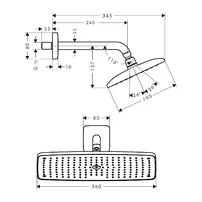 Palarie si brat de dus Hansgrohe Raindance E 360 crom 1 tip de jet picture - 2