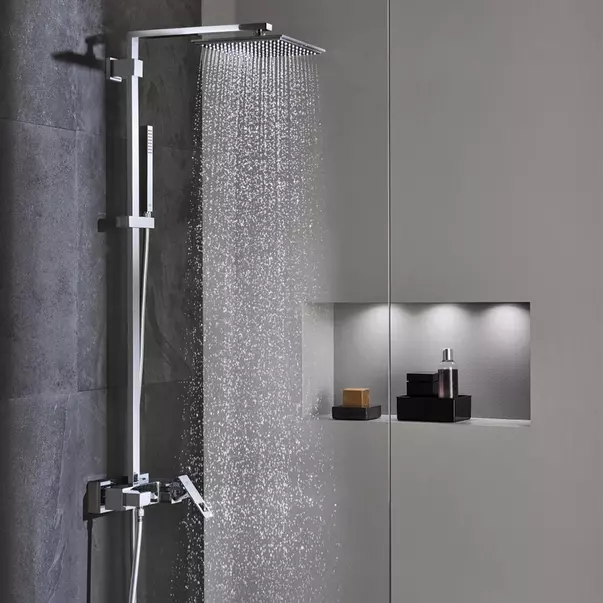 Para de dus Grohe Euphoria Cube crom lucios cu 1 tip de jet cu limitator debit picture - 4