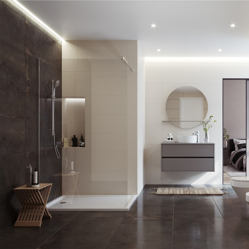Paravan de dus tip Walk-in Cersanit Mille crom 90×200 cm 90x200