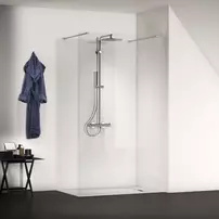 Paravan de dus tip Walk-in Ideal Standard i.life 140x200 cm sticla 8 mm dublu acces argintiu picture - 2
