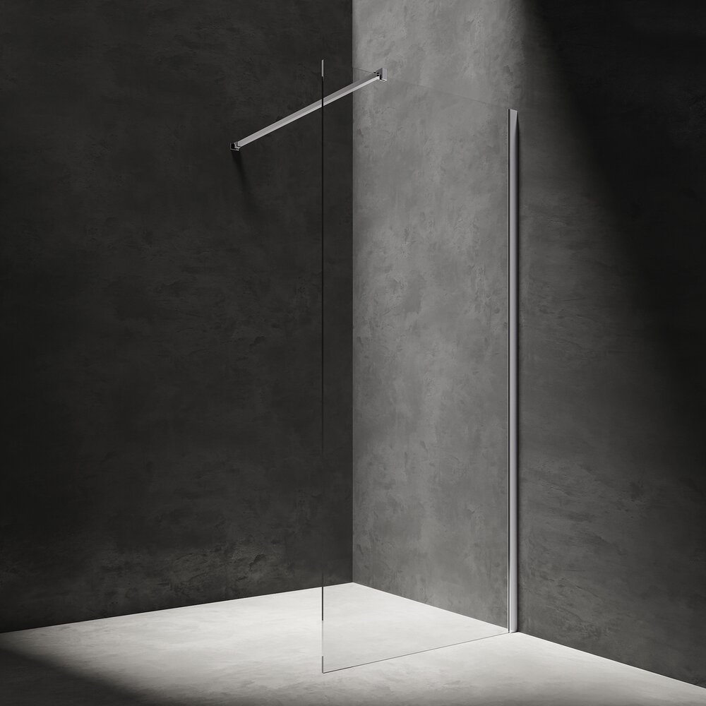 Paravan de dus tip Walk-in Omnires Marina crom/transparent 100 cm 100