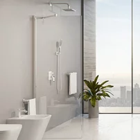 Paravan de dus tip Walk-in Omnires Marina crom/transparent 90 cm