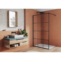 Paravan de dus tip Walk-in SanSwiss Easy STR4P Loft 75 negru mat 120x200 cm sticla securizata 8 mm picture - 2