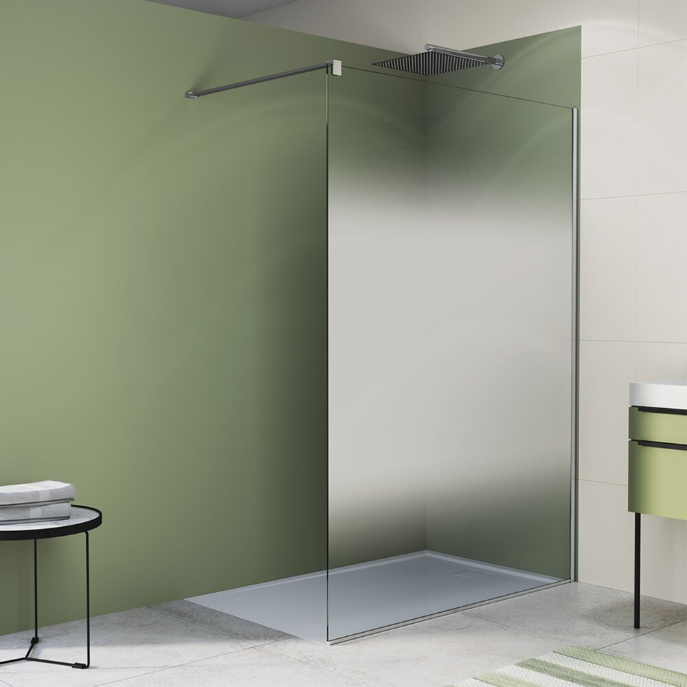 Paravan de dus tip Walk-in SanSwiss Easy STR4P Shade crom 160×200 cm sticla securizata 8 mm 160x200