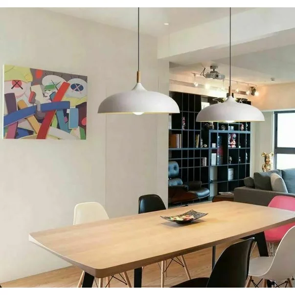 Pendul alb aluminiu/lemn stil modern Rea Anzo picture - 6