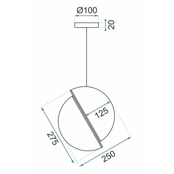 Pendul auriu 2 semicercuri Rea APP481-1CP picture - 4