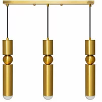 Pendul auriu 3 brate led forma cilindrica modern Rea APP471-3CP