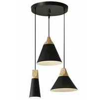 Pendul negru 3 brate Costa metal/lemn tip scandinav Rea SCANDI SET CPR