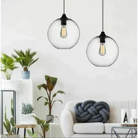 Pendul sfera din sticla transparenta Vintage negru Rea APP311-1CP