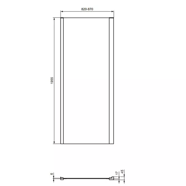 Perete lateral fix 85 cm negru mat Ideal Standard Connect 2 picture - 4