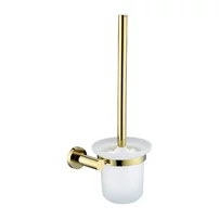 Perie WC Omnires Modern Project auriu si sticla mata