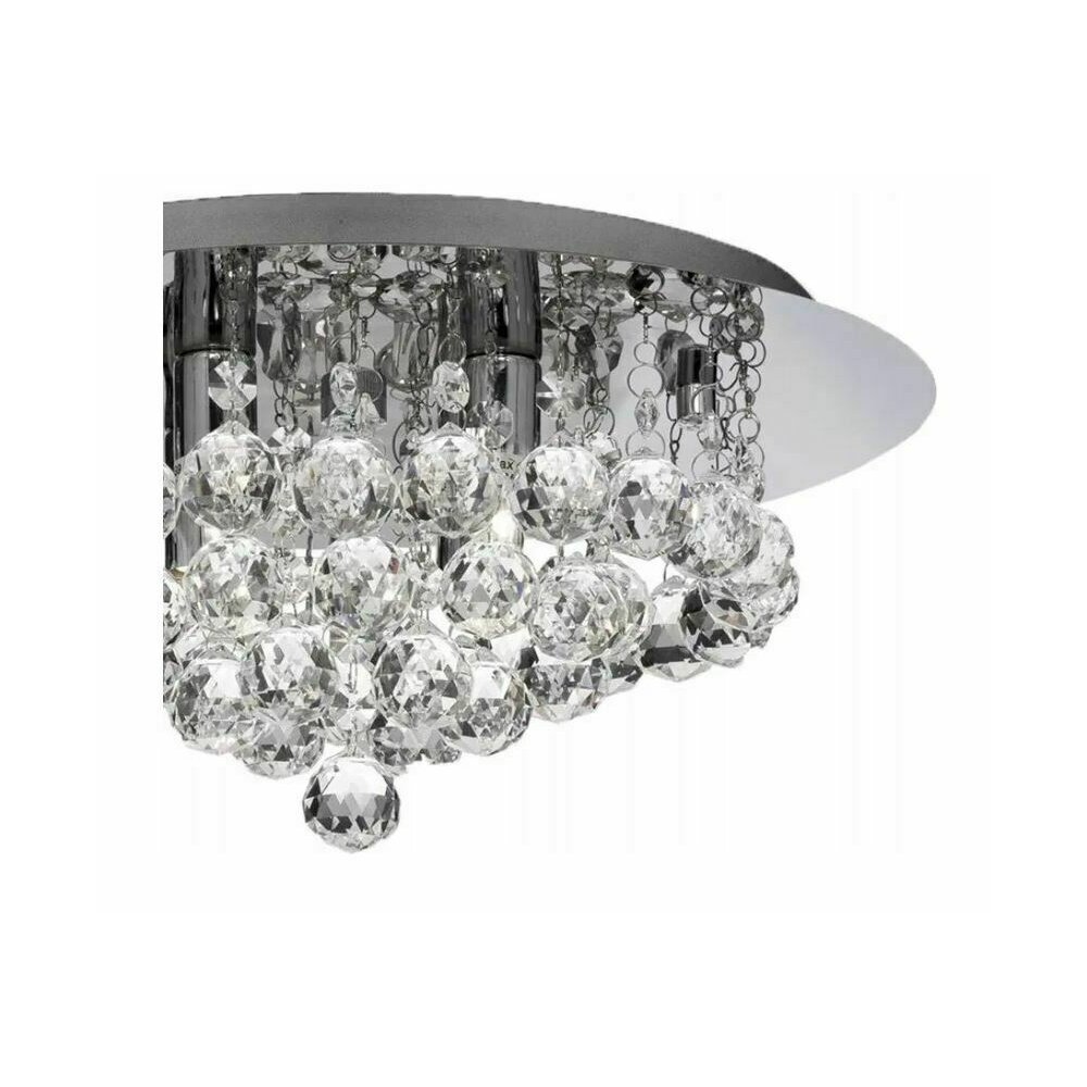 Plafoniera 3 becuri argintiu model cristale decorative Rea Glamour APP403-C neakaisa.ro