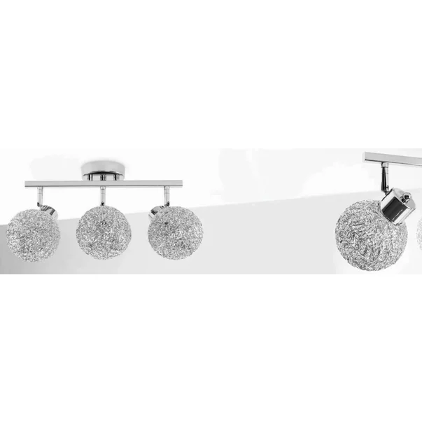 Plafoniera 3 surse de lumina crom abajur forma rotunda Rea Glamour APP672-3C picture - 6