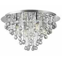 Plafoniera 5 surse de lumina argintiu cristale decorative Rea APP514-5C Cristal