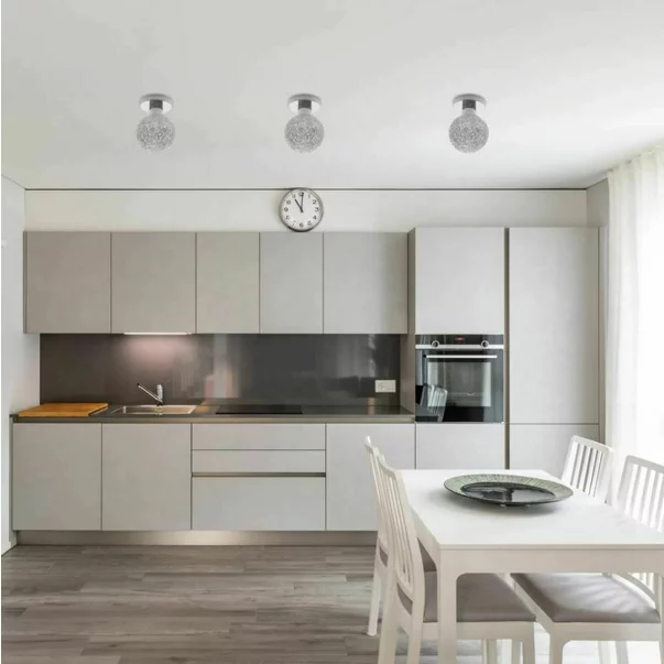 Plafoniera tip glob sticla argintiu Rea APP670-1C picture - 4
