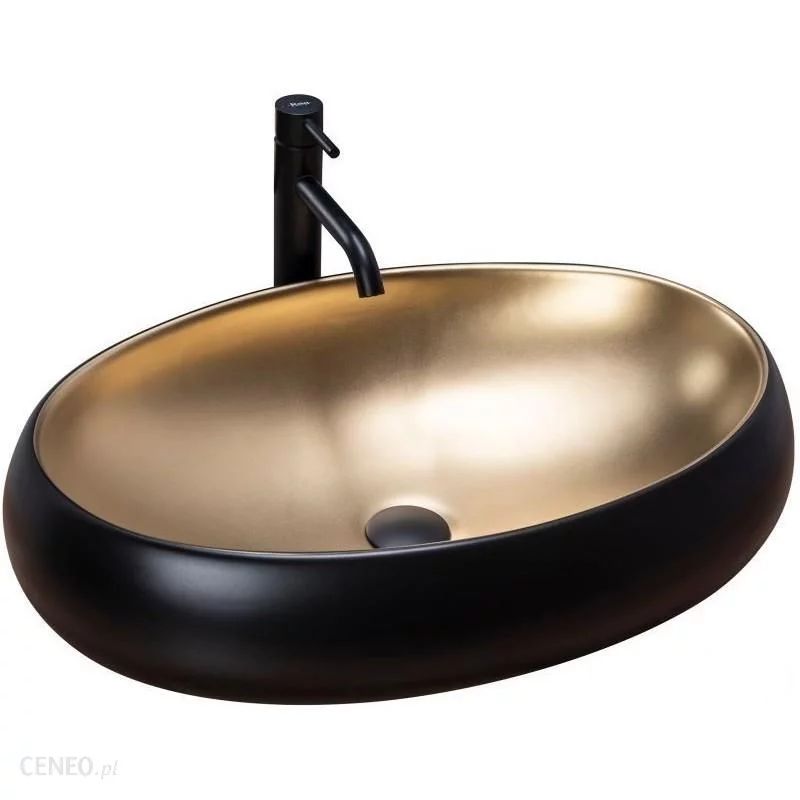 Lavoar pe blat Rea Melania Black 60 cm negru auriu
