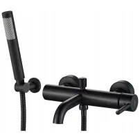 Baterie cada dus Rea Lungo negru mat cu set de dus