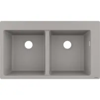 Chiuveta compozit Hansgrohe S51 SilicaTec gri beton 88x51 cm
