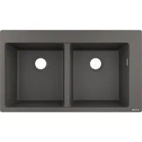 Chiuveta compozit Hansgrohe S51 SilicaTec gri piatra 88x51 cm