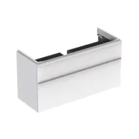 Dulap baza pentru lavoar suspendat Geberit Smyle Square alb 2 sertare 119 cm