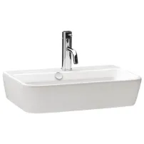 Lavoar pe blat Gala Emma Square dreptunghiular alb lucios 55 cm