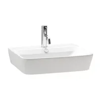 Lavoar pe blat Gala Emma Square alb lucios 55 cm