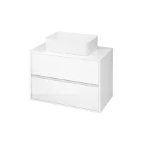 Mobilier baza cu blat inclus Cersanit Crea 2 sertare alb lucios 80 cm