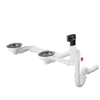 Sifon Hansgrohe D17 10 pentru chiuveta din granit cu doua cuve