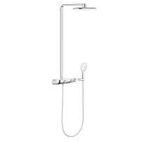 Coloana de dus cu baterie termostatata crom - alb Grohe RainShower System SmartControl 360 Mono