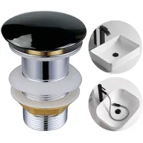 Ventil ceramic negru mat Click-Clack Fluminia fara preaplin