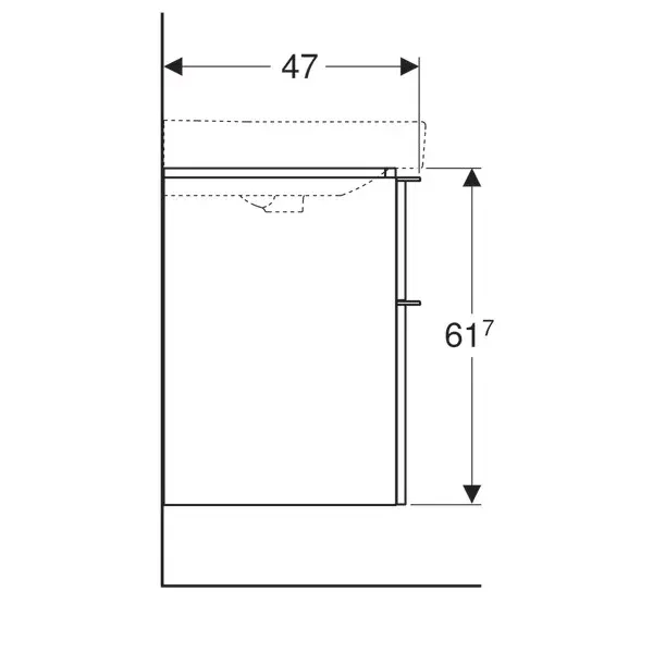 Dulap baza pentru lavoar suspendat Geberit Smyle Square alb 2 sertare 74 cm picture - 5