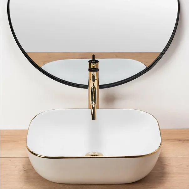 Lavoar alb/auriu pe blat Rea Belinda 46,5 cm 5902557349821