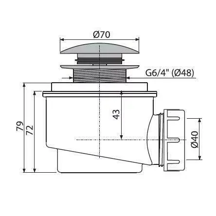 Sifon cadita click/clack, cromat DN50 A465 Alca picture - 2