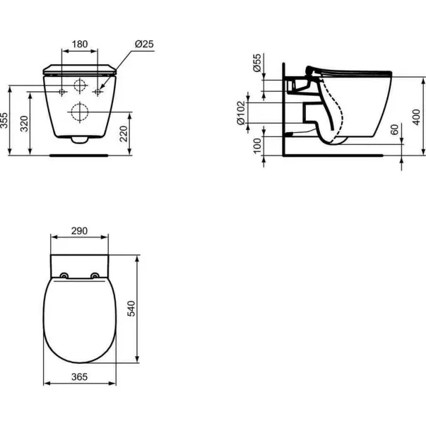 Vas wc suspendat Ideal Standard Connect Aquablade cu fixare ascunsa picture - 2