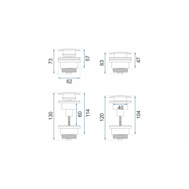 Ventil lavoar click clack universal alb Rea picture - 4