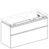 Dulap baza pentru lavoar dublu suspendat Geberit Smyle Square alb 2 sertare 119 cm picture - 2