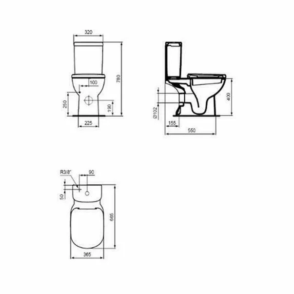 Rezervor pe vas wc Ideal Standard Tempo cu alimentare laterala picture - 3
