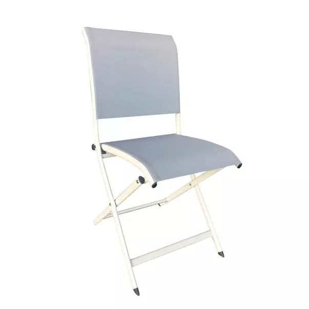 Scaun de gradina pliabil Soho alb/gri deschis