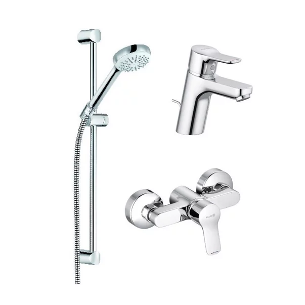 Set baterie lavoar baterie dus si set dus Kludi Pure&Easy crom