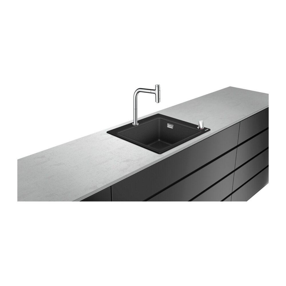 Set chiuveta bucatarie Hansgrohe Sink combi SilicaTec si baterie ComfortZone 200 negru – crom 200