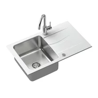 Set chiuveta bucatarie Quadron Steiner Michael 111 si baterie Kate inox - alb 78x48 cm