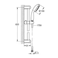 Set de dus cu bara 60 cm Grohe Tempesta 100 crom lucios 4 tipuri de jet picture - 3