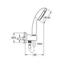 Set de dus cu porter Grohe Tempesta 100 cu 2 jeturi crom lucios picture - 4
