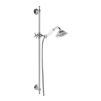 Set de dus Ferro Retro Old Bronze cu bara si suport culisant crom