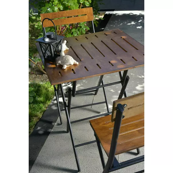 Set de gradina 3 piese Asir Bistro negru/maro picture - 2
