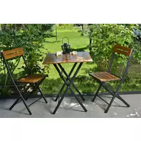 Set de gradina 3 piese Asir Bistro negru/maro picture - 9